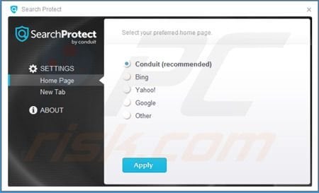 Search Protect by Conduit instellingen