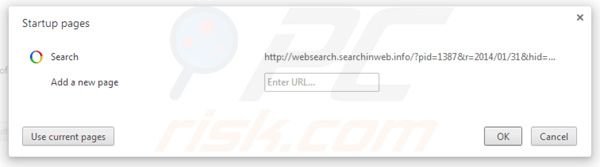 Verwijder Websearch.searchinweb.info als startpagina in Google Chrome