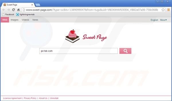 sweet-page.com doorverwijzing virus