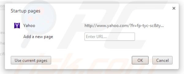 Verwijder de Yahoo werkbalk als startpagina in Google Chrome
