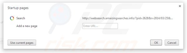 Verwijder websearch.amaizingsearches.info als startpagina in Google Chrome