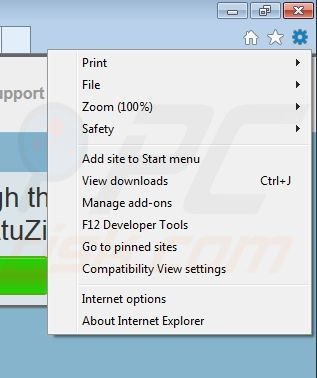 Verwijder AtuZi uit Internet Explorer stap 1