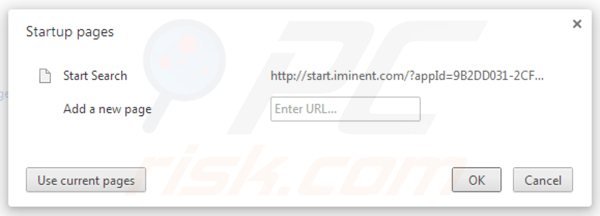 Verwijder start.iminent.com als startpagina in Google Chrome
