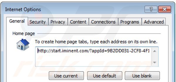 Verwijder start.iminent.com als startpagina in Internet Explorer