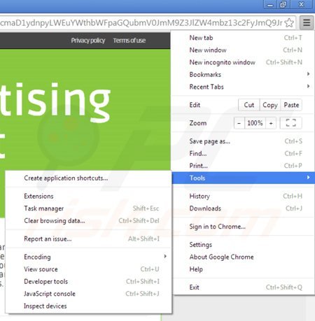 Verwijder onlinebrowseradvertising advertenties uit Google Chrome stap 1