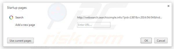 Verwijder websearch.searchissimple.info als startpagina in Google Chrome