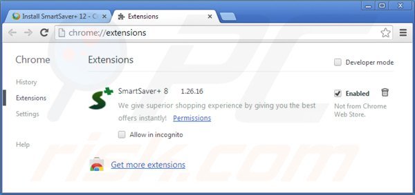 Verwijder smartsaver uit Google Chrome stap 2