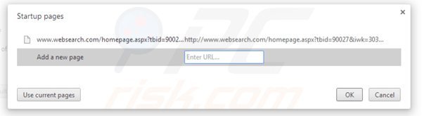 Verwijder websearch.com als startpagina in Google Chrome