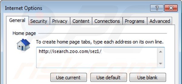 Verwijder isearch.zoo.com als startpagina in Internet Explorer