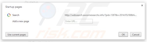 Verwijder websearch.awsomesearchs.info als startpagina in Google Chrome