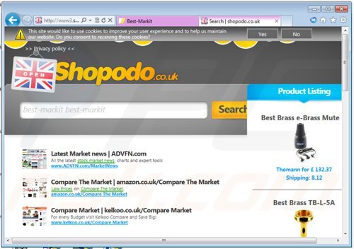 bestmarkit adware genereert  intrusieve pop-up advertenties