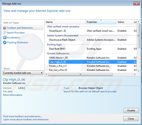Verwijder cliphd advertenties uit Internet Explorer stap 2