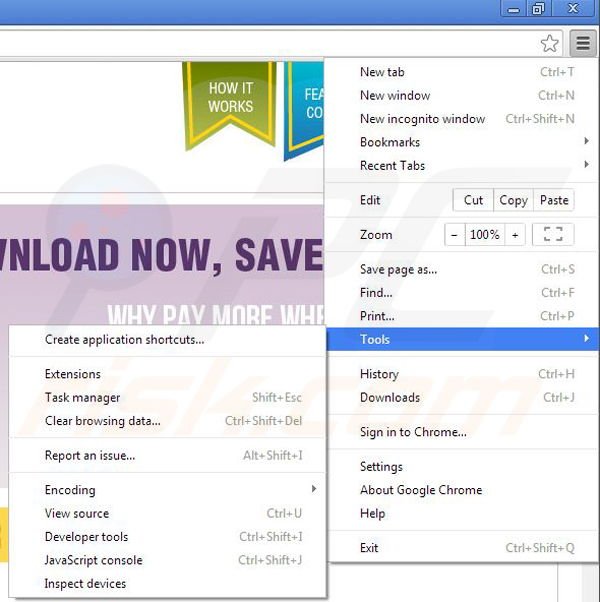 Verwijder Coupon Downloader uit Google Chrome stap 1