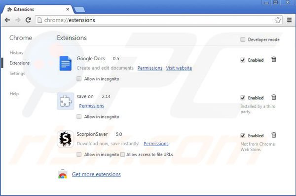 Verwijder Coupon Downloader uit Google Chrome stap 2