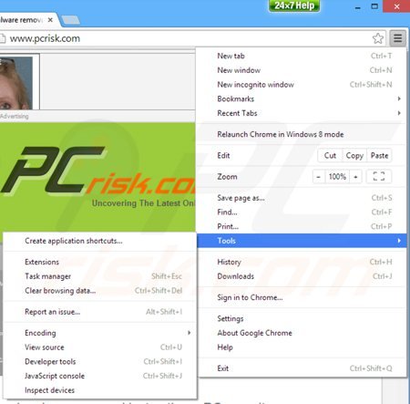 Verwijder deal finder advertenties uit Google Chrome stap 1