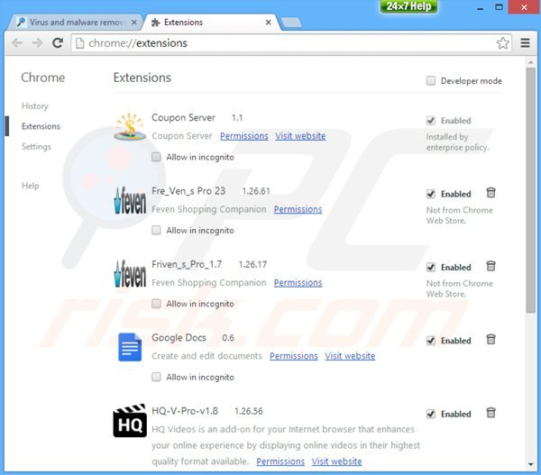Verwijder deal finder advertenties uit Google Chrome stap 2