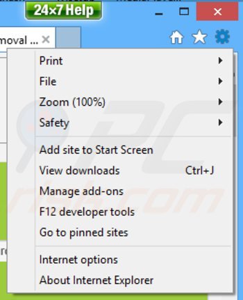 Verwijder deal finder advertenties uit Internet Explorer stap 1