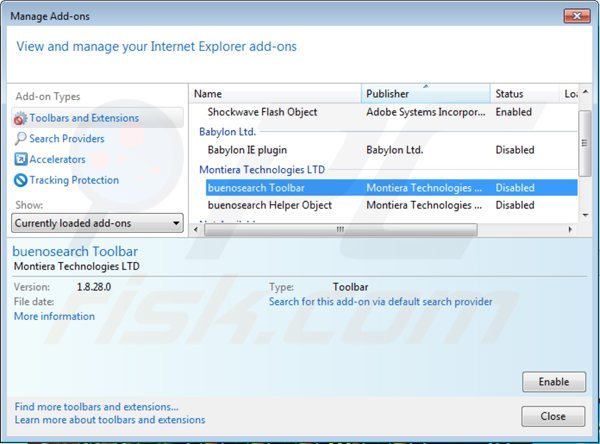 Verwijder enhanced-search.com uit de Internet Explorer extensies
