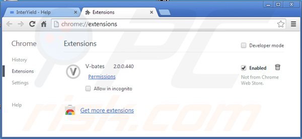 Verwijder interyield advertenties uit Google Chrome stap 2