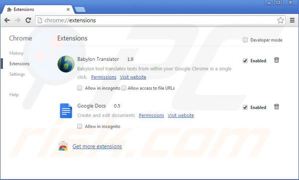 Verwijder aan Max-start.com gerelateerde Google Chrome extensies