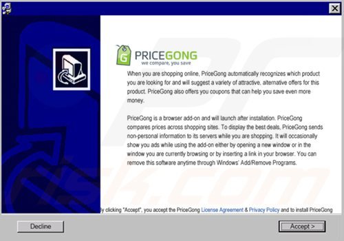 pricegong adware installer