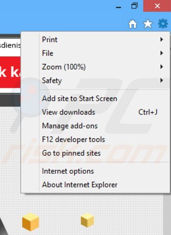 Verwijder de browser app advertenties uit Internet Explorer stap 1