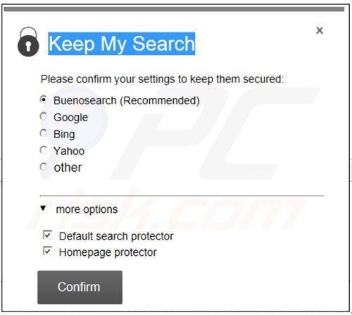 keep my search adware settings
