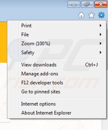 Verwijder de pastaquotes advertenties uit Internet Explorer stap 1