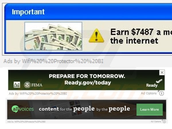wifi protector genereert banner advertenties