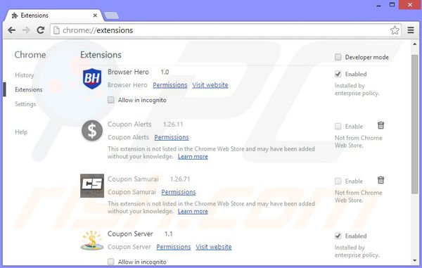 Verwijder de BrowserChampion advertenties uit Google Chrome stap 2