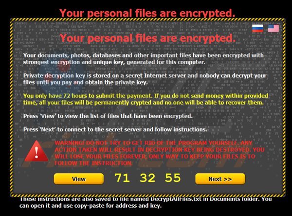 Je persoonlijke bestanden werden versleuteld (citroni) ransomware