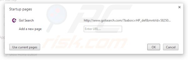Verwijder golsearch.com als startpagina in Google Chrome