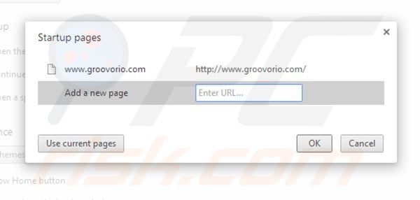 Verwijder groovorio.com als startpagina in Google Chrome 