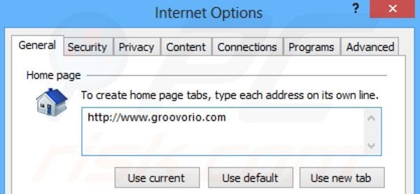 Verwijder groovorio.com als startpagina in Internet Explorer