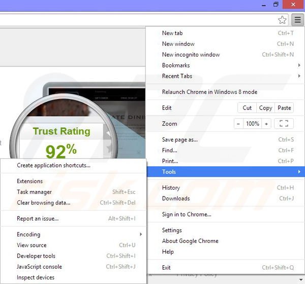 Verwijder iReview uit Google Chrome stap 1