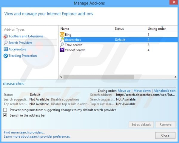 Verwijder istart123.com als standaard zoekmachine in Internet Explorer