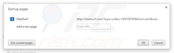 Verwijder istartsurf.com als startpagina in Google Chrome