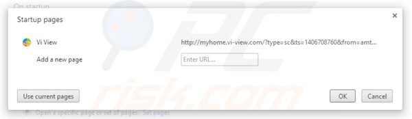 Verwijder myhome.vi-view.com als startpagina in Google Chrome
