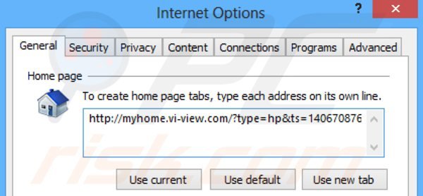 Verwijder myhome.vi-view.com als startpagina in Internet Explorer