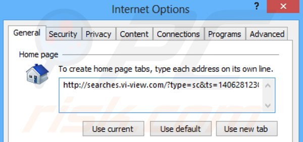 Verwijder searches.vi-view.com als startpagina in Internet Explorer