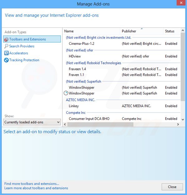 Verwijder de smartweb advertenties uit Internet Explorer stap 2