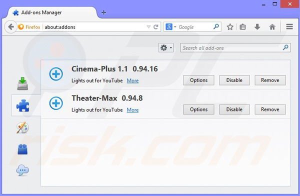 Verwijder de Theater-Max advertenties uit Mozilla Firefox stap 2