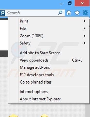Verwijder de browsers apps + advertenties uit Internet Explorer stap 1