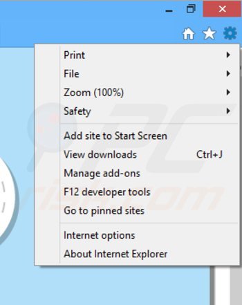 Verwijder de contexttrue advertenties uit Internet Explorer stap 1