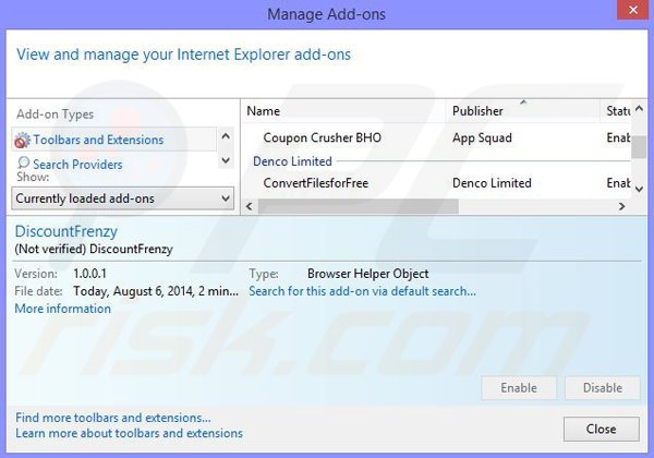 Verwijder de Meteoroids advertenties uit Internet Explorer stap 2