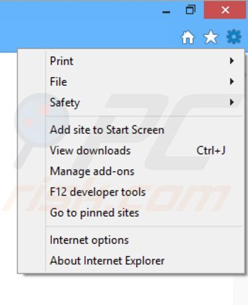 Verwijder de picrec advertenties uit Internet Explorer stap 1
