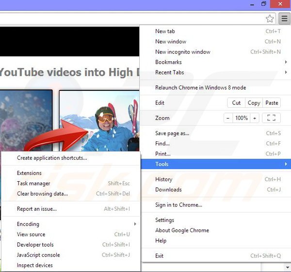 Verwijder de 123HD-Plus advertenties uit Google Chrome stap 1