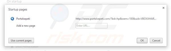Verwijder portalsepeti.com als startpagina in Google Chrome