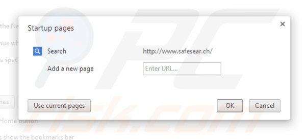 Verwijder safesear.ch als startpagina in Google Chrome