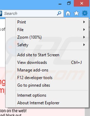 Verwijder de selectngo advertenties uit Internet Explorer stap 1